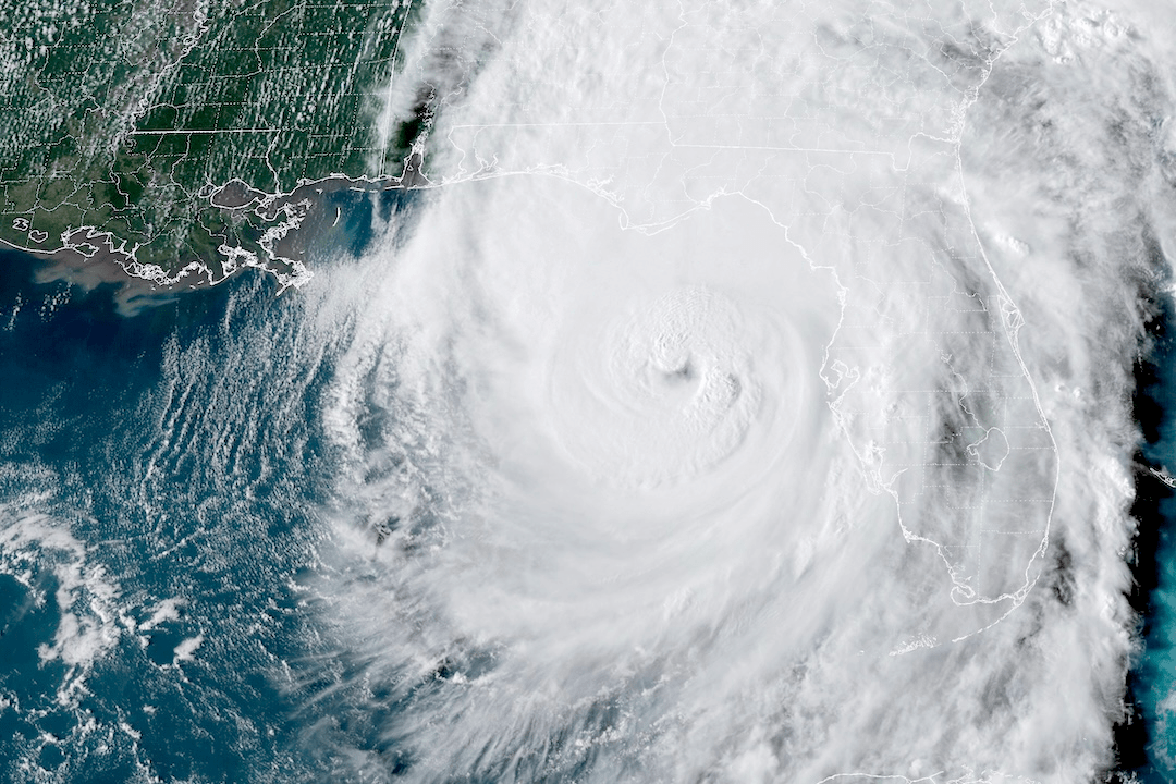 Hurricane Helene making landfall in Florida. Image: NOAA