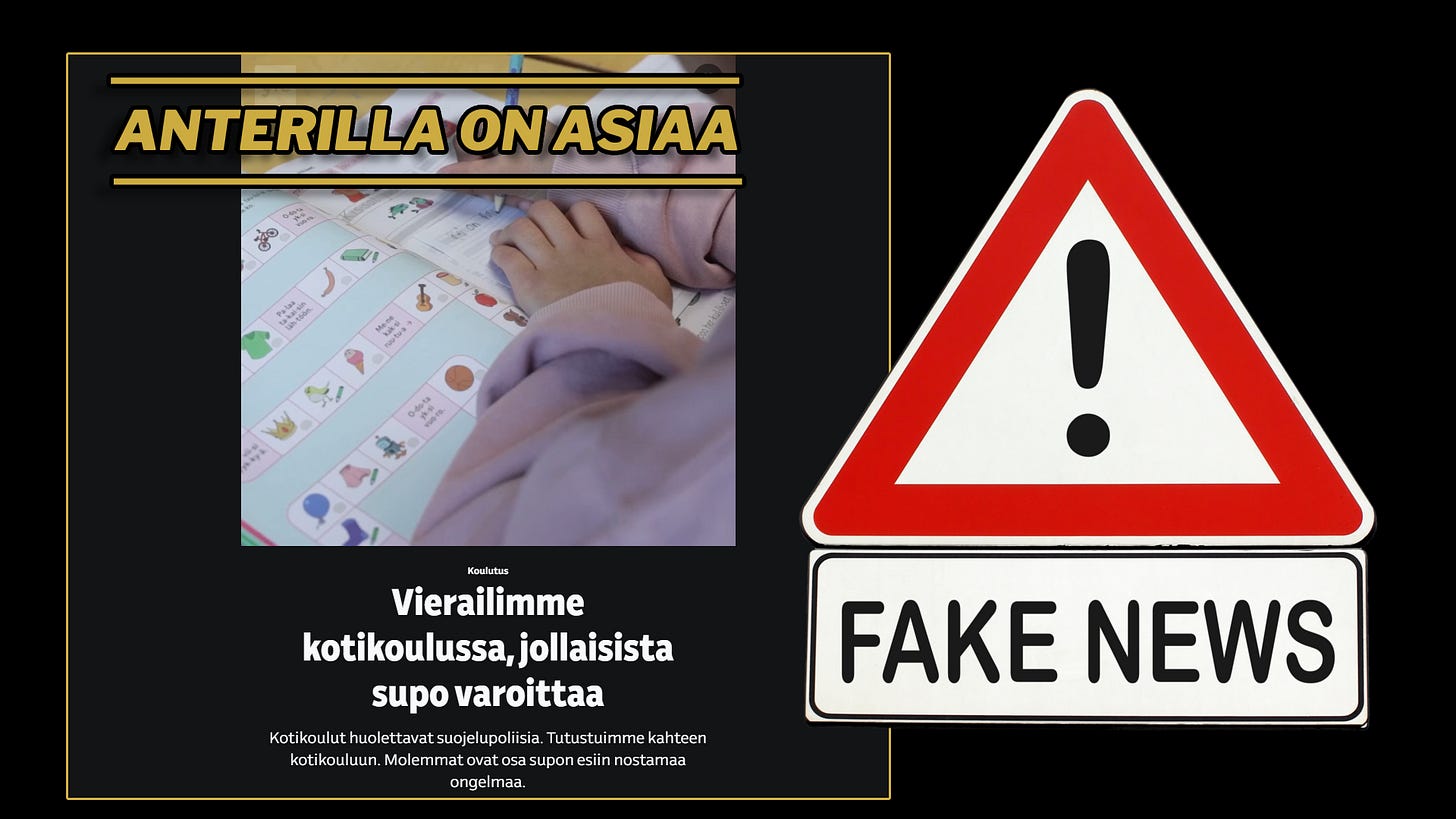 Erityisenä turvallisuusuhkana Supo on korostanut islamistista opetusta, ääri-ideologista vaikuttamista, segregaatiota ja valvonnan puutetta. Yleisradio esitti asian ikään kuin varoitus koskisi rauhallisia, mitään todellisia ongelmia aiheuttamattomia, vuosikymmeniä Suomessa toimineita kristillisiä kotikouluja, jotka noudattavat opetussuunnitelmaa. Erityisenä turvallisuusuhkana Supo on korostanut islamistista opetusta, ääri-ideologista vaikuttamista, segregaatiota ja valvonnan puutetta. Yleisradio esitti asian ikään kuin varoitus koskisi rauhallisia, mitään todellisia ongelmia aiheuttamattomia, vuosikymmeniä Suomessa toimineita kristillisiä kotikouluja, jotka noudattavat opetussuunnitelmaa.