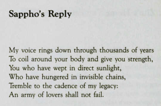 “sappho’s reply” from the hand that cradles the rock by rita mae brown ...