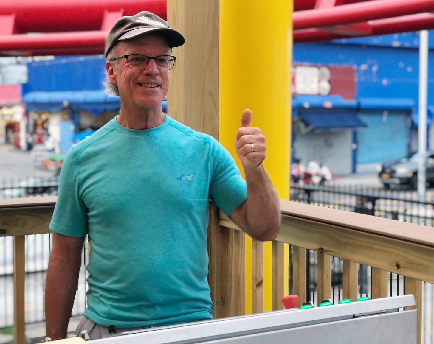 Arthur Levine operates Coney Island coaster