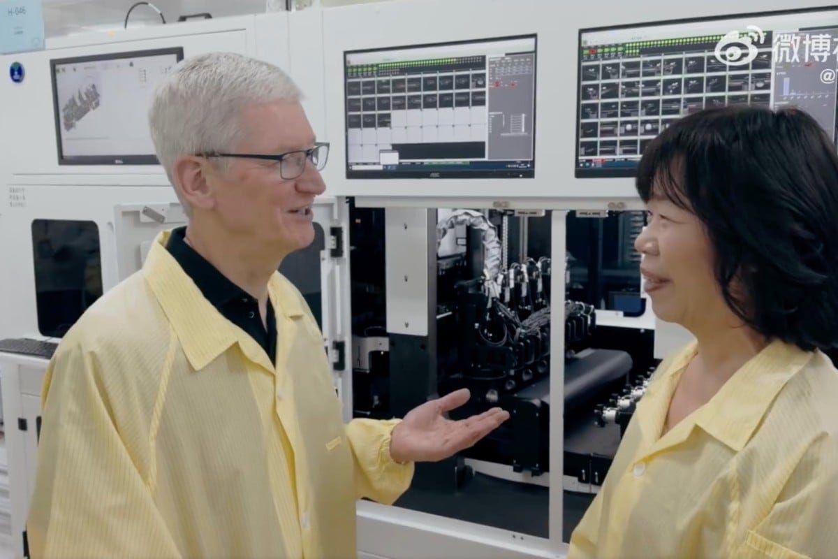 Apple CEO Tim Cook visits factory of major Chinese supplier Luxshare amid  preparations for the assembly of its Vision Pro headset | South China  Morning Post