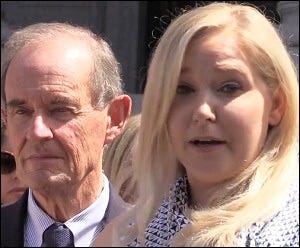 Attorney David Boies with Virginia Roberts Giuffre at Jeffrey Epstein Court Hearing in New York, August 27, 2019