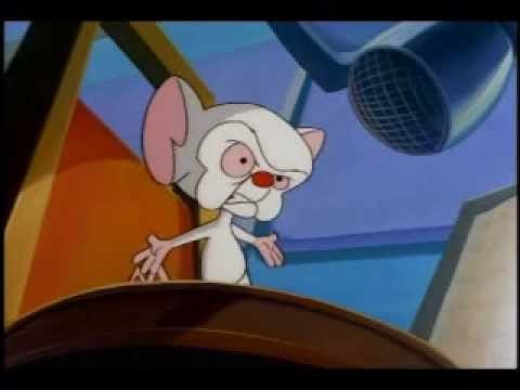The Brain argues about the writing of the voice over he's recording. The Brain argues about the writing of the voice over he's recording.