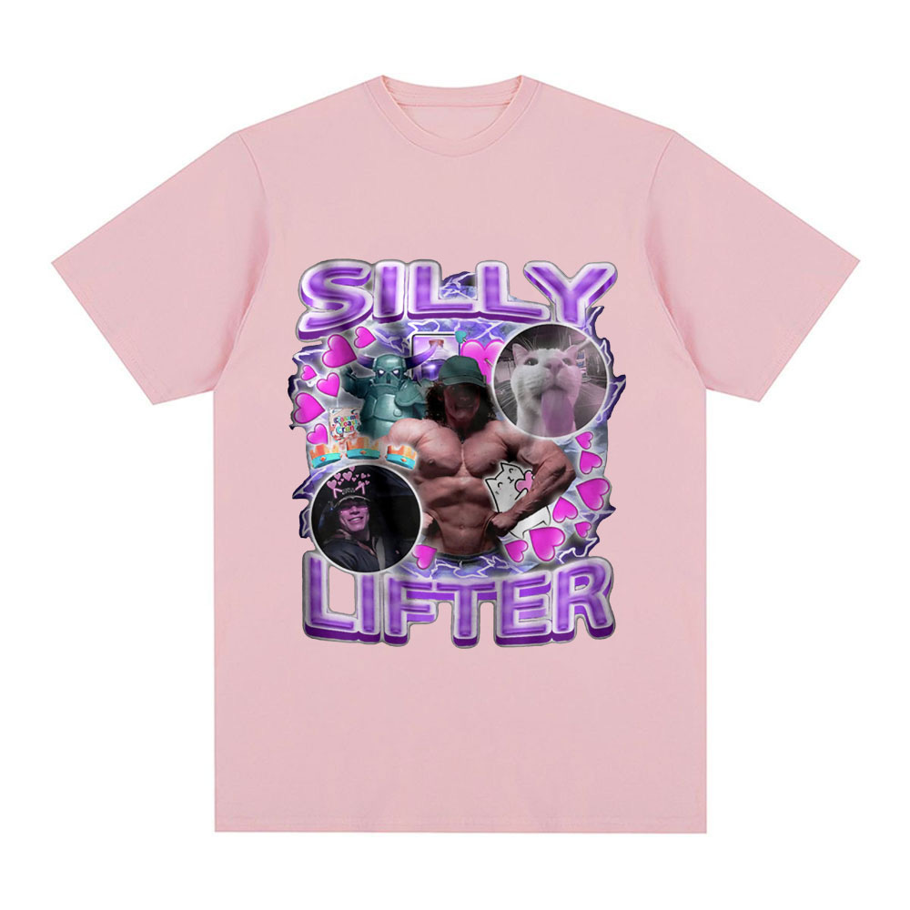 Silly Lifter Sam Sulek T Shirt Vintage Gym Fitness Lovers Graphic T-shirts  Men 100% Cotton Casual Oversized Tee Shirt Streetwear - AliExpress