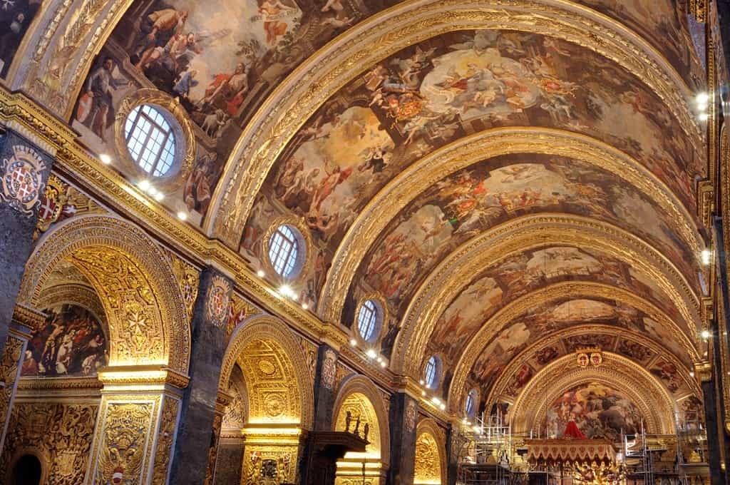 ornated ceiling in church