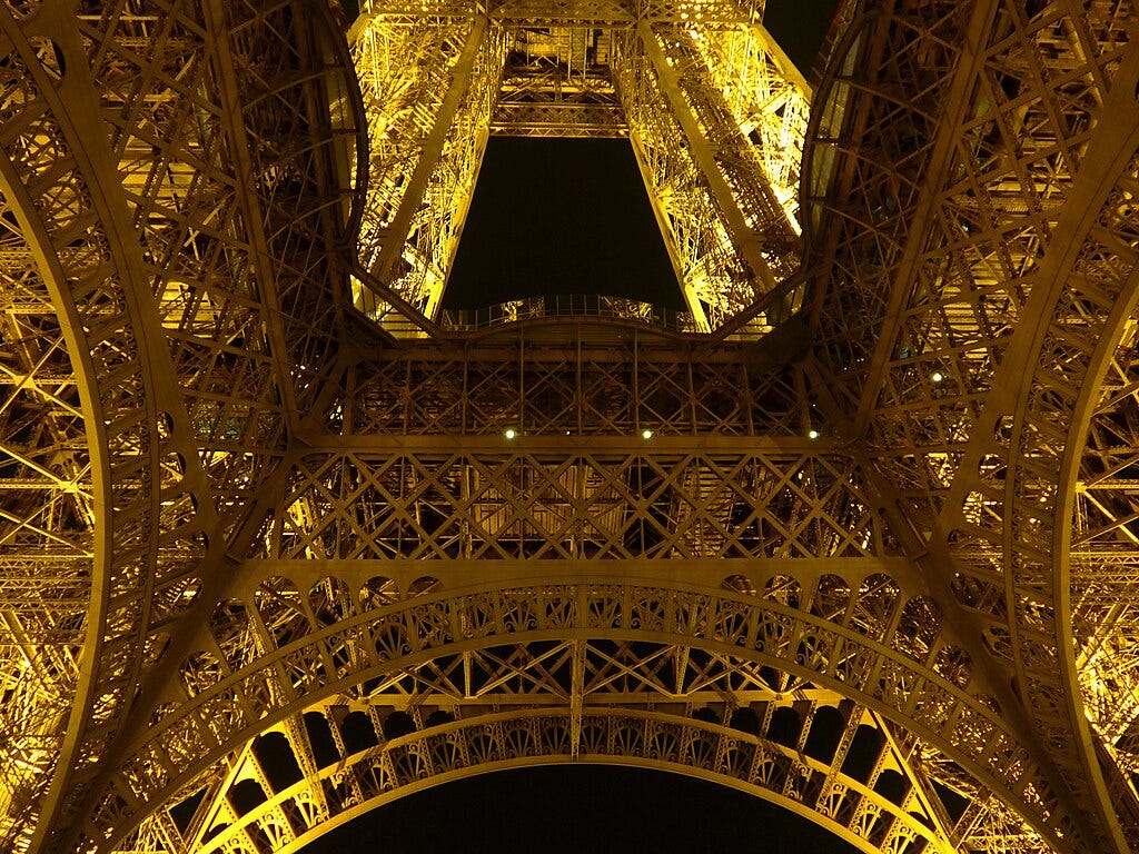 The Eiffel Tower at night The Eiffel Tower at night