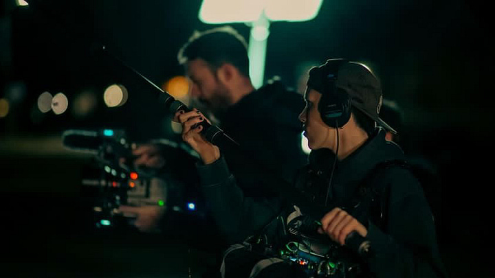 Mads recording sound on location