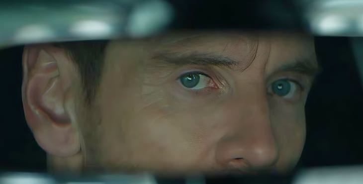 Image from The Agency, showing Michael Fassbender's eyes. The rest of him acts in this, too!