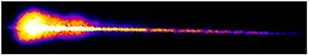 GRAVES-Spur eines Meteororiden und dessen Explosion.Quelle: "Wilhelm" via Forum Astronomie GRAVES