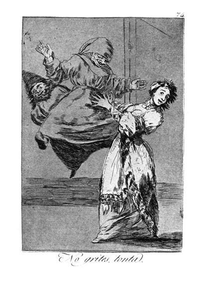 Don't scream, silly, 1799 - Francisco Goya