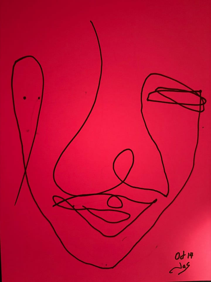 Simple line drawing of faces