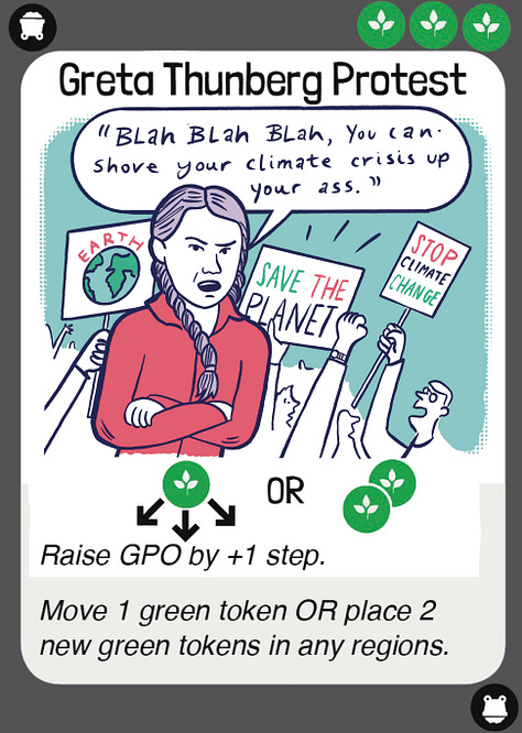 illustrations by Migy about climate change the game
