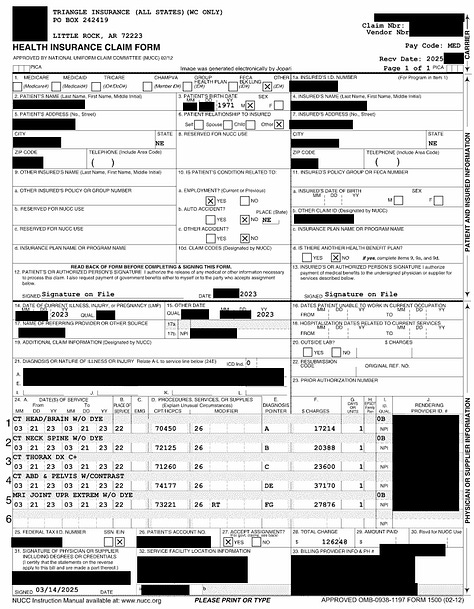 Redacted examples of the exposed data such as Health Insurance Claim form, Declaration Pages, claim decision letters