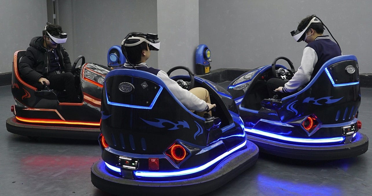 China brings virtual bumper cars in VR theme park in nanchang China brings virtual bumper cars in VR theme park in nanchang