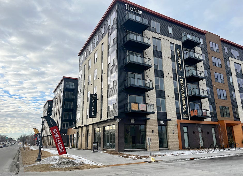 The Nine marks the first market-rate apartment project in greater Frogtown for at least a half-century, meaningful because it can be hard to be the “first” development in a long neglected area.