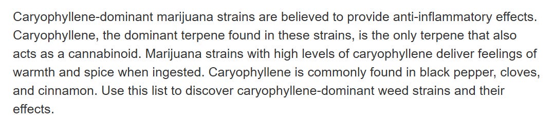 leafly screenshot on caryophyllene leafly screenshot on caryophyllene