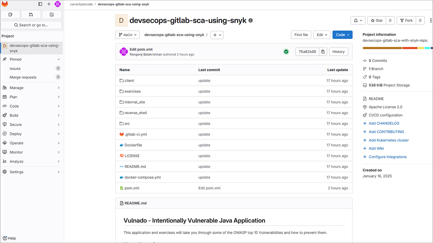 Part 3 Implementing SAS in Gitlab DevSecOps Pipeline using Synk