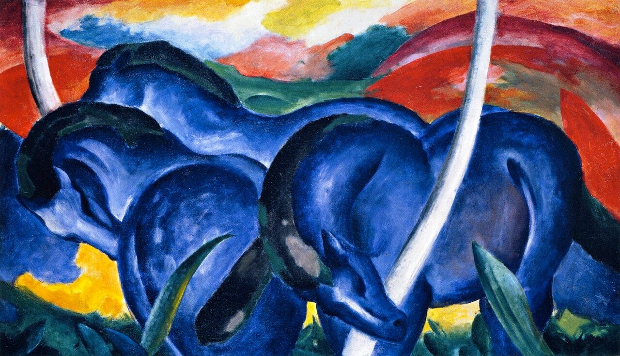 Franz Marc, The Large Blue Horses, 1911 Franz Marc, The Large Blue Horses, 1911