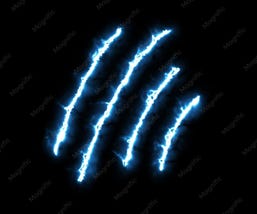 Bright claw marks slashing a black background.