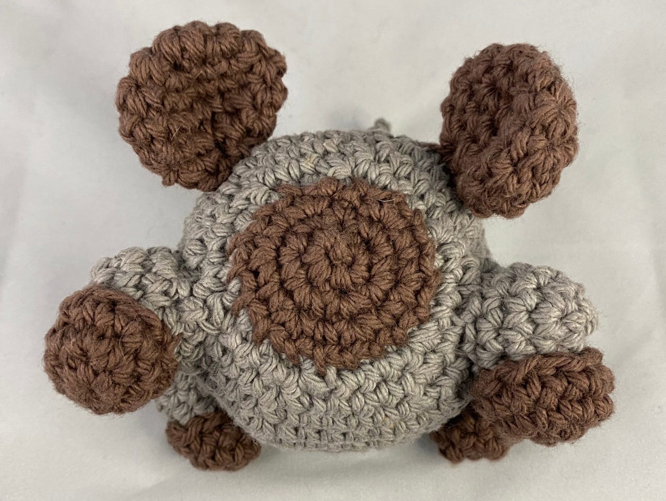 A crochet cat toy made from a pattern created by ChatGPT