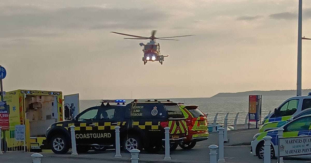 HM Coastguard at Aberavon Beach amid emergency incident