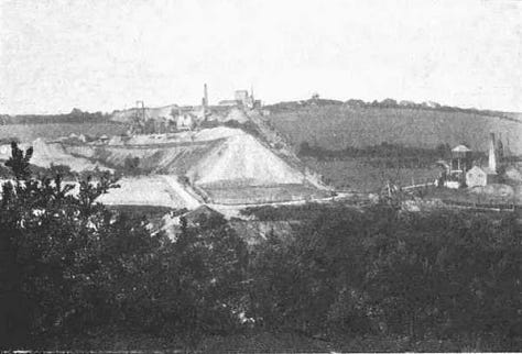 (L) Dutch Boy Lead Ad (C) Mary Ellen Best, Dining Room at York, 1840 (R) Devon Great Consols - largest arsenic mine at its time in the world at 1850