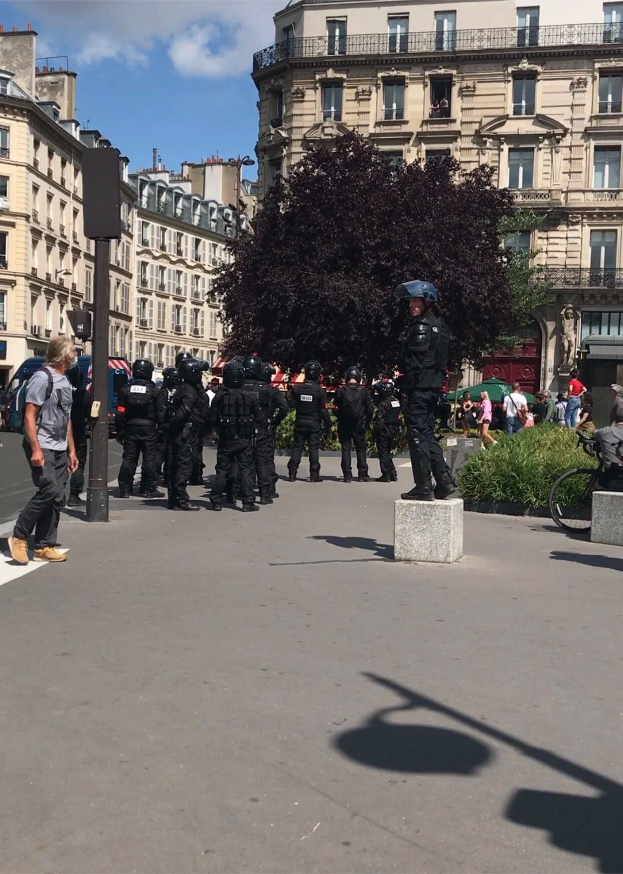 Riot Police in Paris during the Anti-COVID Vaccine Protest Riot Police in Paris during the Anti-COVID Vaccine Protest