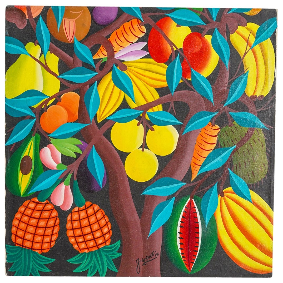 Haitian School Fruit Tree Oil On Canvas Haitian School Fruit Tree Oil On Canvas