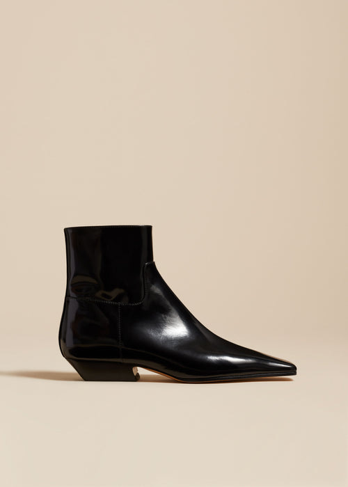 The Marfa Ankle Boot in Black Brushed Leather