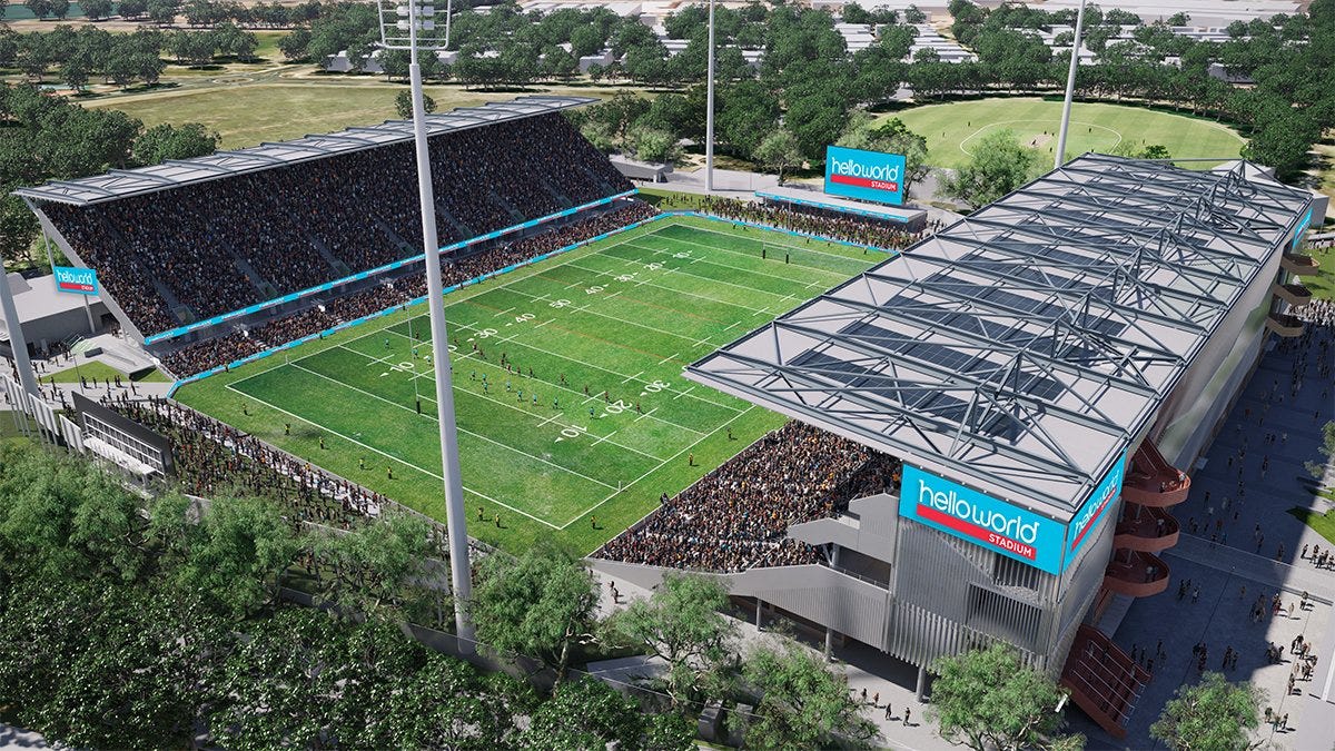 Artists impression of Helloworld Stadium. Image: Supplied