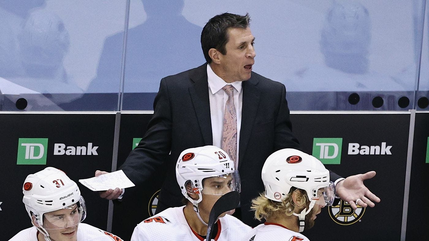 Brind'Amour calls Coyle goal a “crime scene,” league a “joke” after  controversial call - Stanley Cup of Chowder