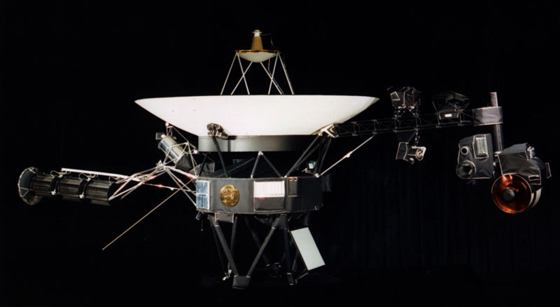 The Voyager spacecraft launched by NASA into deep space