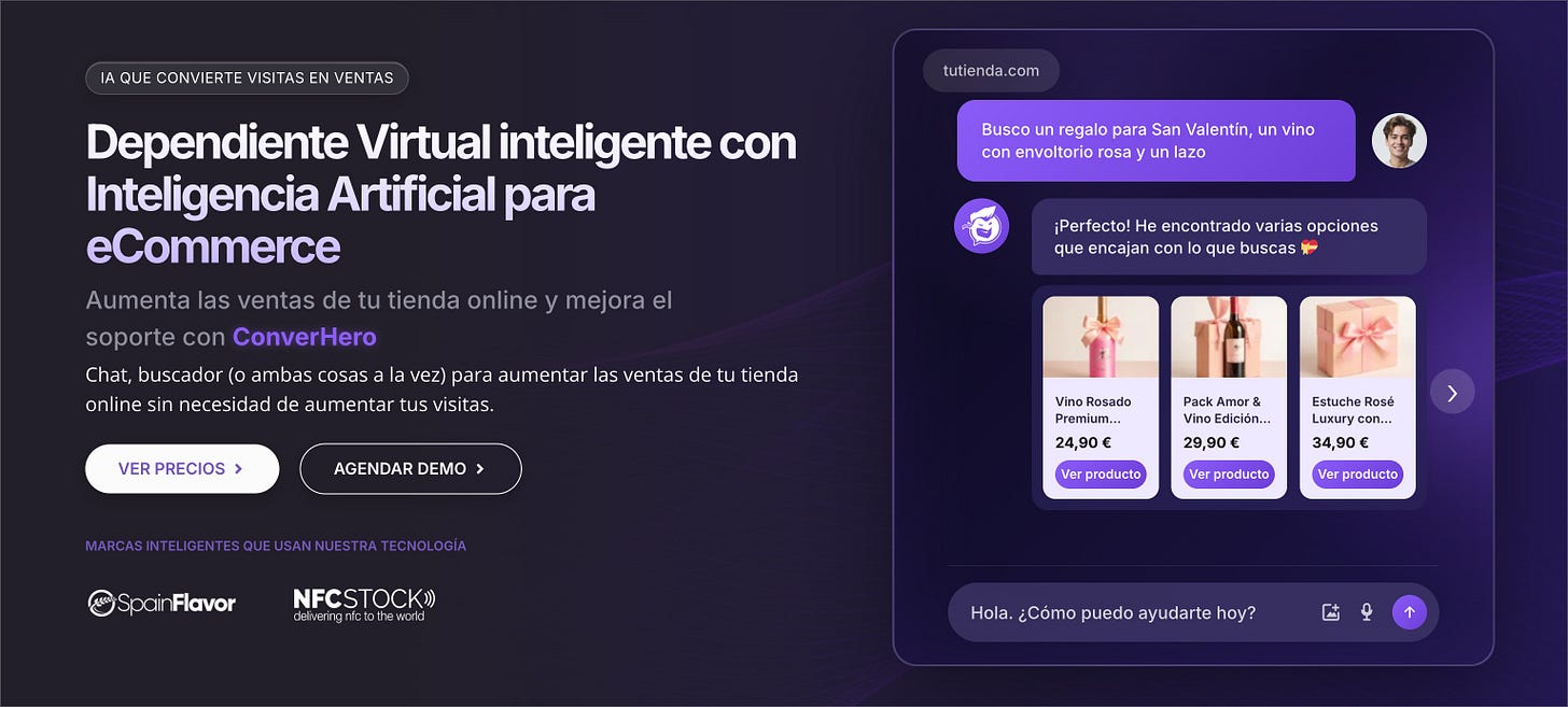 ConverHero, asistente de inteligencia artificial para e-commerce. 