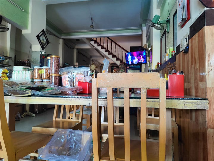 inside and outside the restaurant