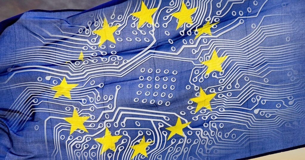 European flag symbolizing digitization