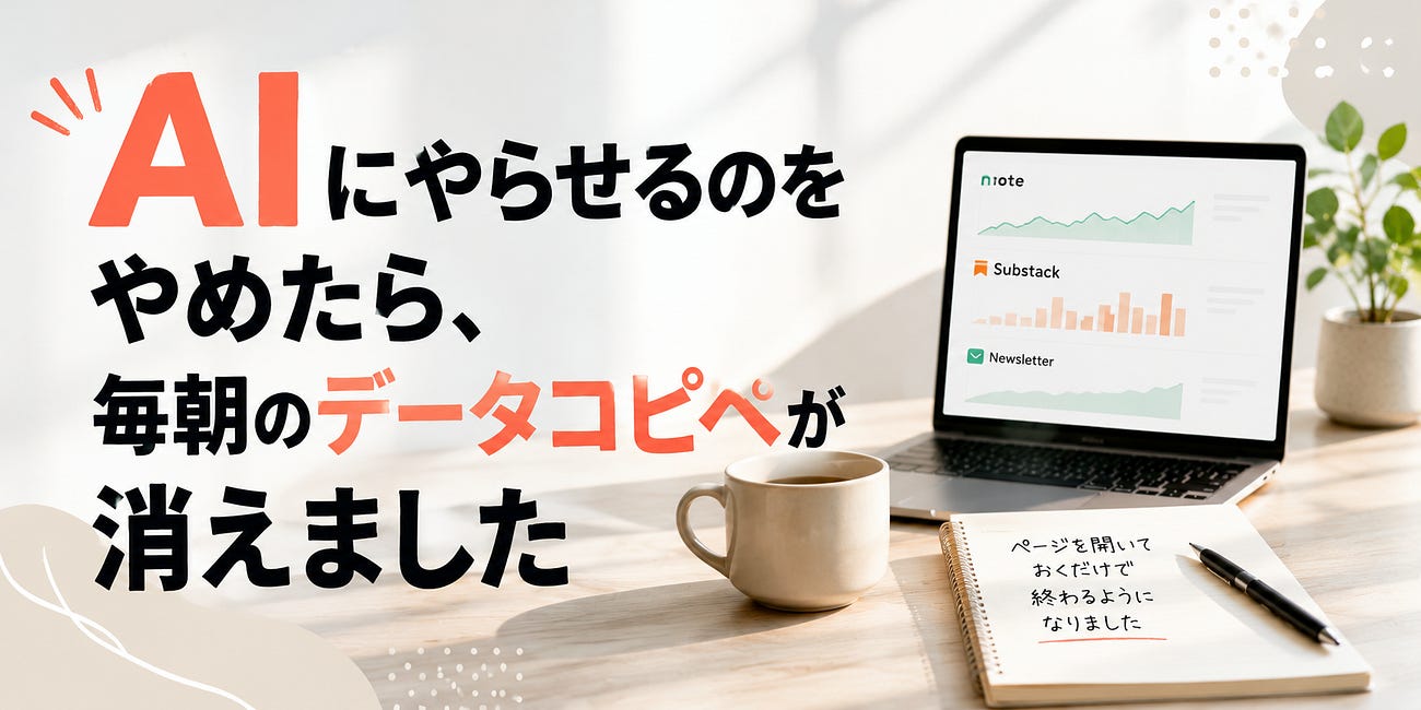 AIにやらせるのをやめたら、毎朝のデータコピペが消えました