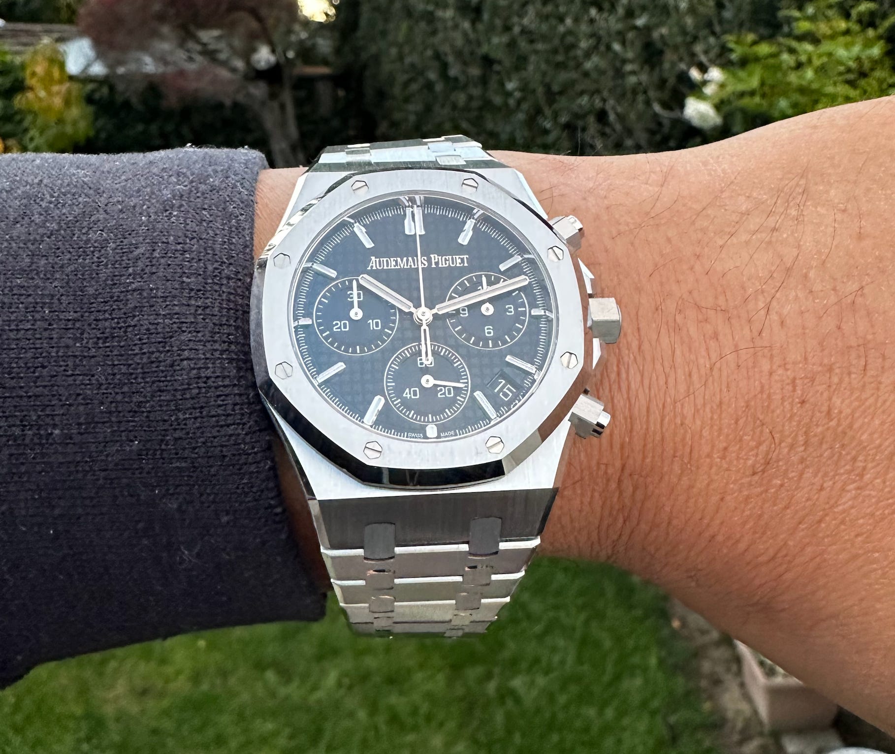 ルーク Review: Audemars Piguet Royal Oak Chronograph 41mm Blue Dial Ref