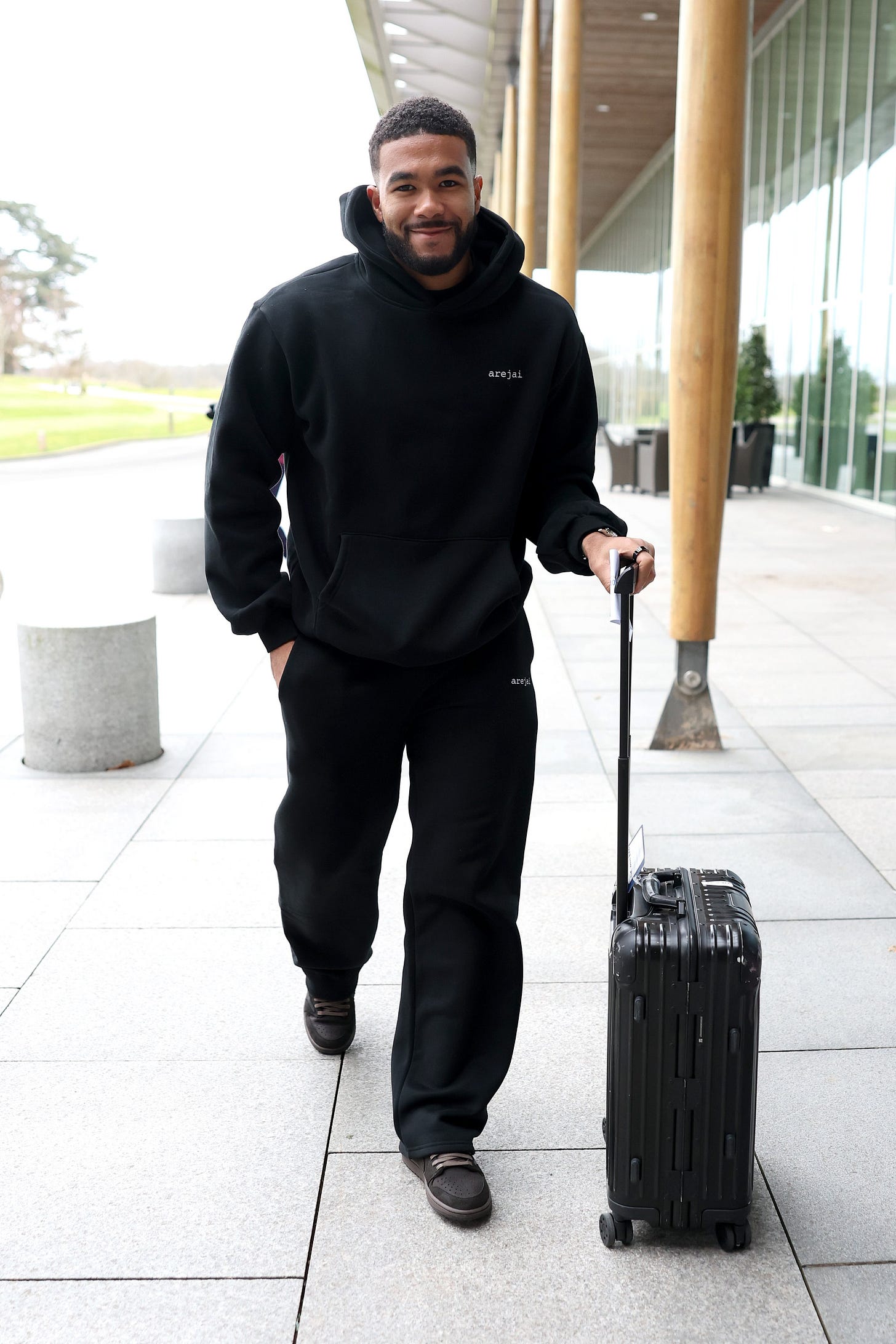 Reece James arrives at St. George's Park.