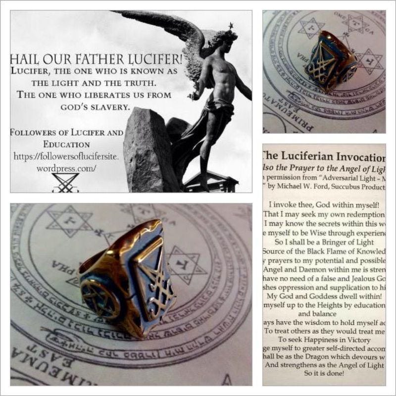 Lucifer Briger Of Ligt Titanium Ring Vintage Gotic Talisman Wafak-Lafadz Morning Star Light ...