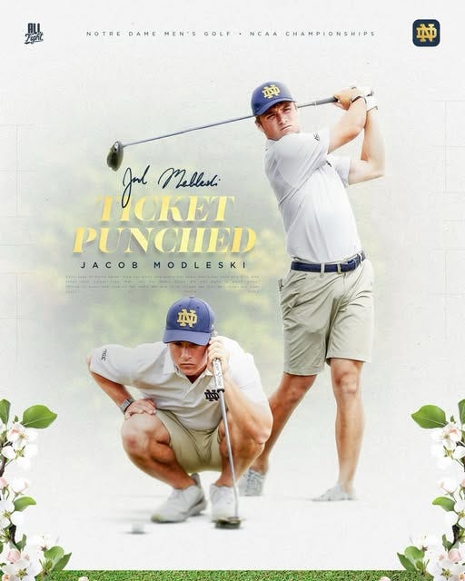 May be an image of 2 people, people golfing and text
