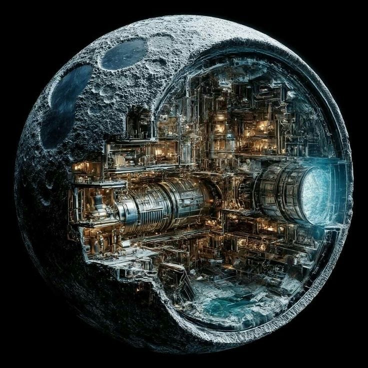 This may contain: an image of a futuristic city on the moon