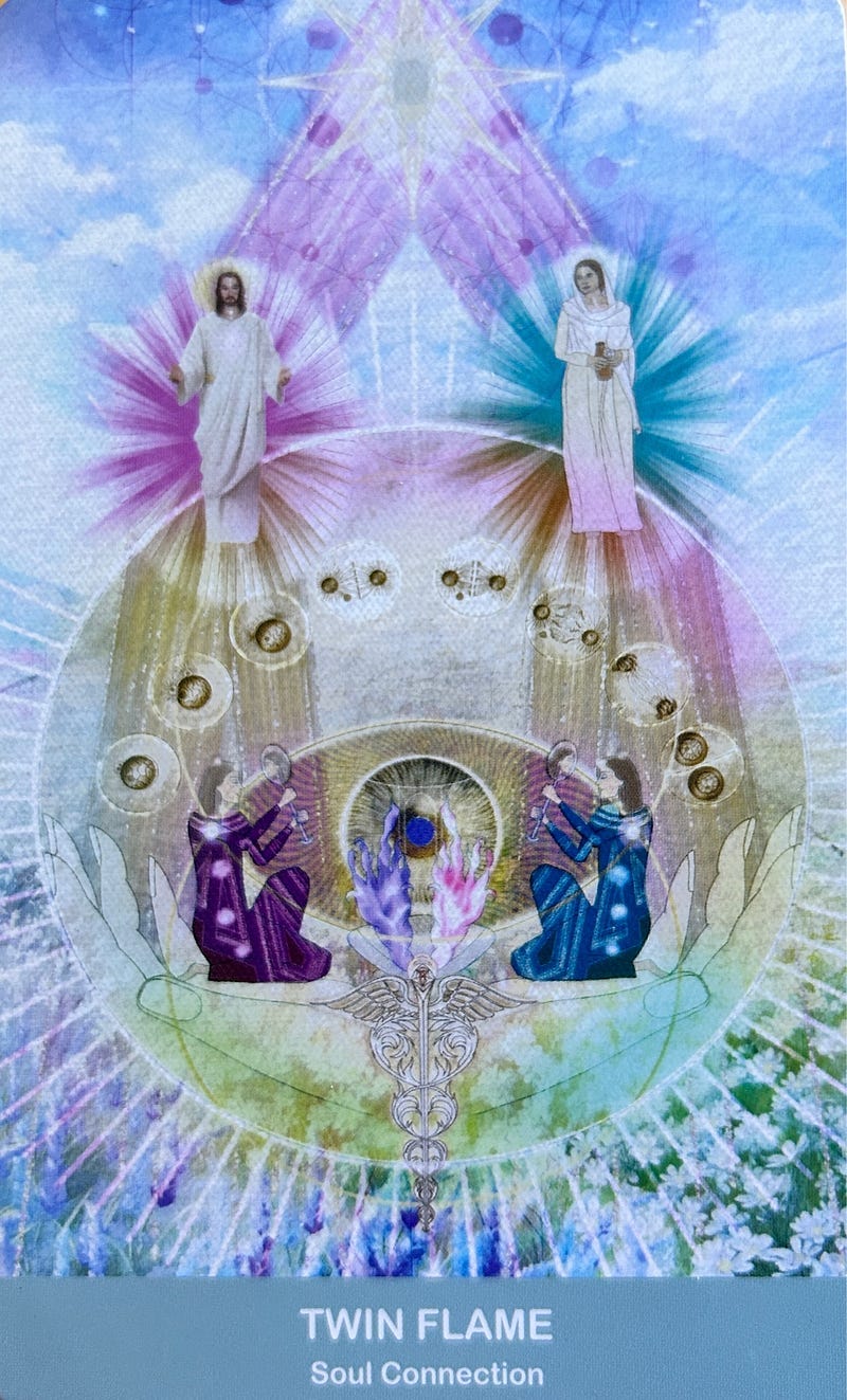 Twin Flames Soul Connection Oracle Card from the Master Ascension Light Codes deck