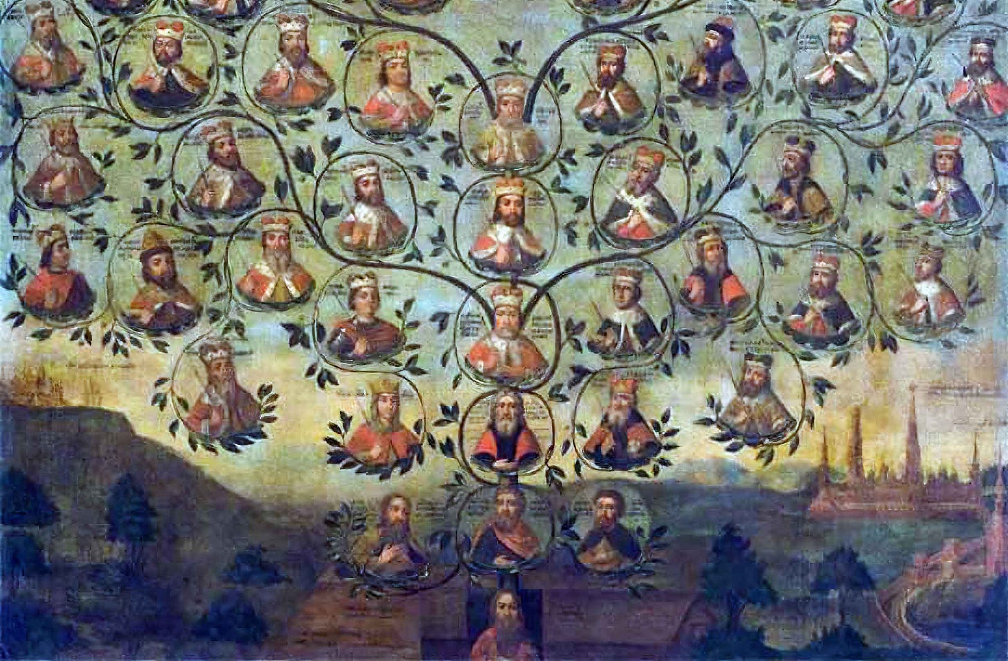 Painting depicting genealogy of the Russian monarchs Painting depicting genealogy of the Russian monarchs