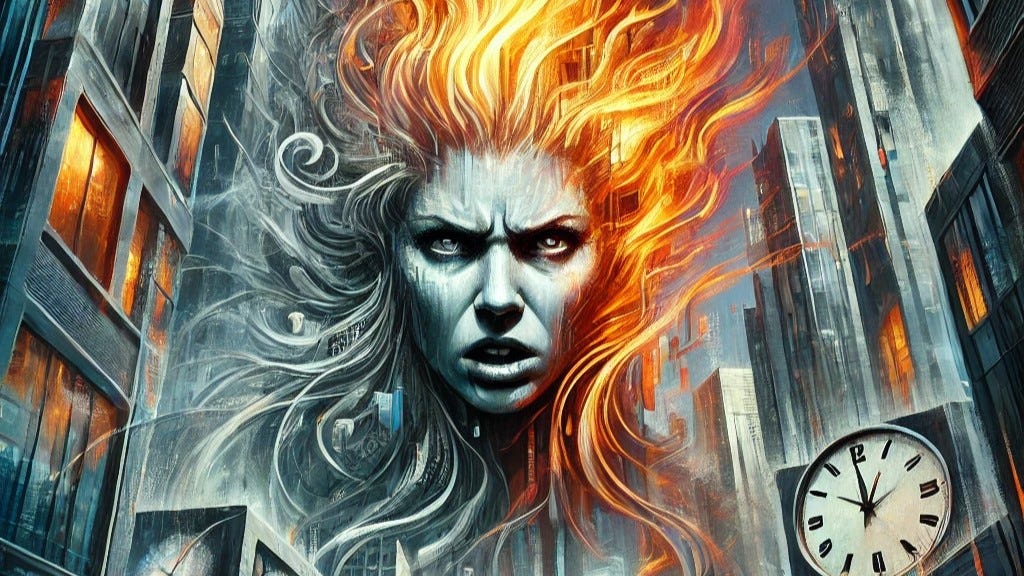 Fiery image symbolizing midlife anger, emotional healing, and transforming anger into a tool for personal growth.