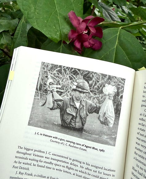 JC Raulston with Sir Roy Lancaster, an illustration of departed garden writers, and JC in Vietnam.