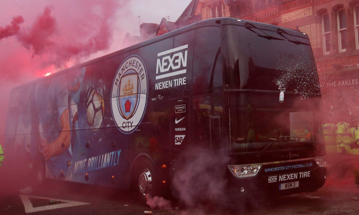 Manchester City players refuse to blame bus attack for Liverpool defeat |  Liverpool | The Guardian