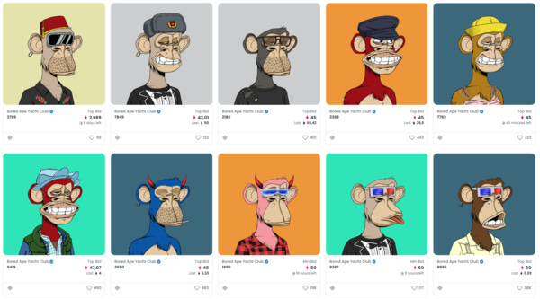 Bored Apes Yacht Club su OpenSea