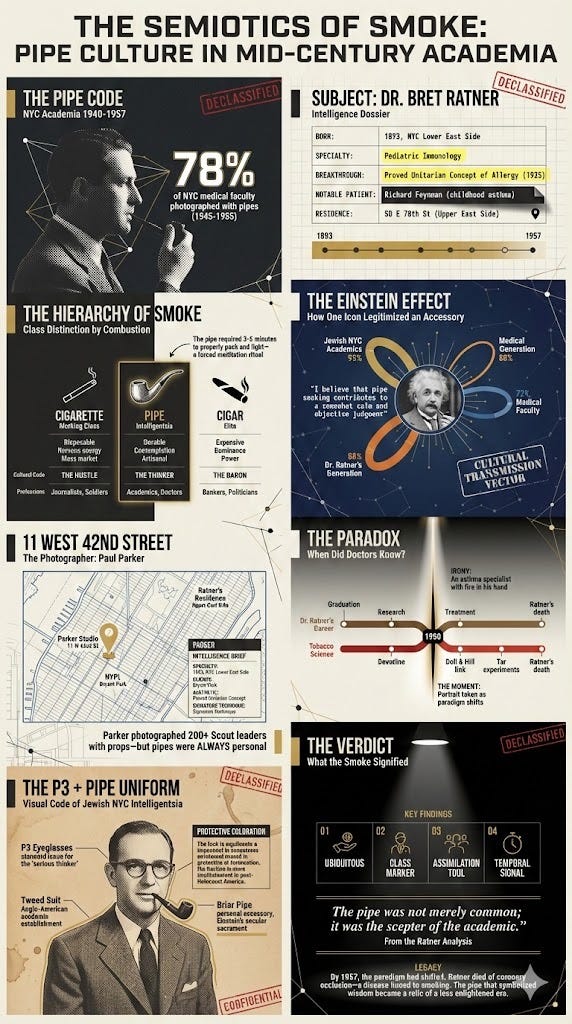 The Semiotics of Smoke: Dr. Bret Ratner, The Pipe, and the Visual Architecture of the Mid-Century American Intellectual