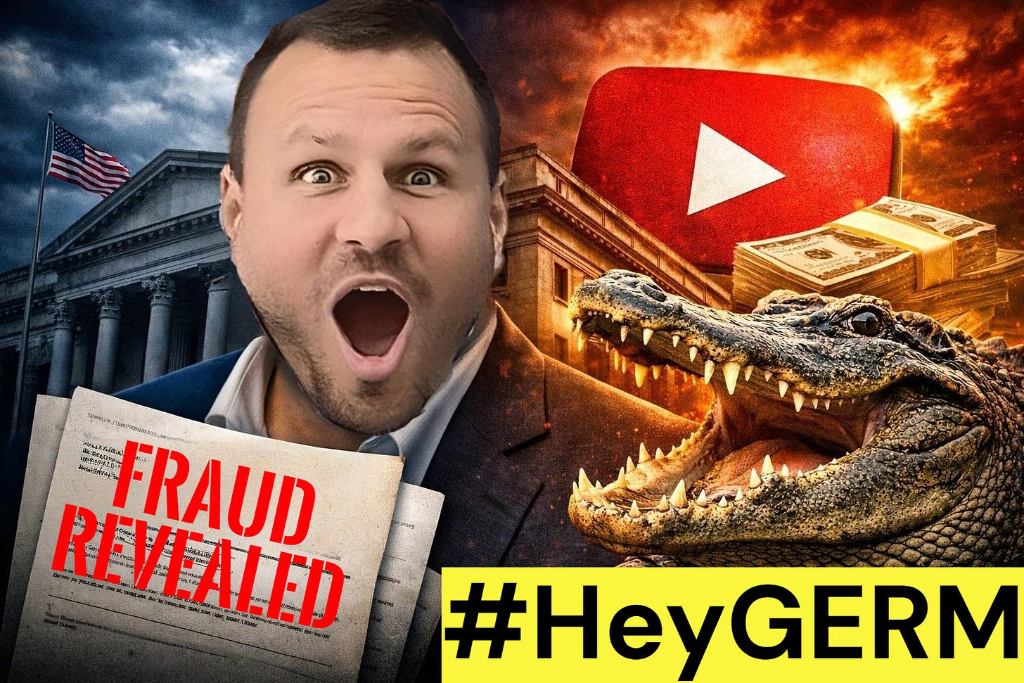 Crocodile Copulator Jeremy Hales: Richard Luthmann exposes a void federal default, defective service, and YouTube lawfare. #HeyGERM