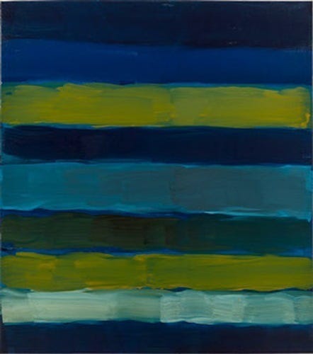 Sean Scully, Landline Brüke 5.14, 2014, oil on linen, 85 x 76 x 3".